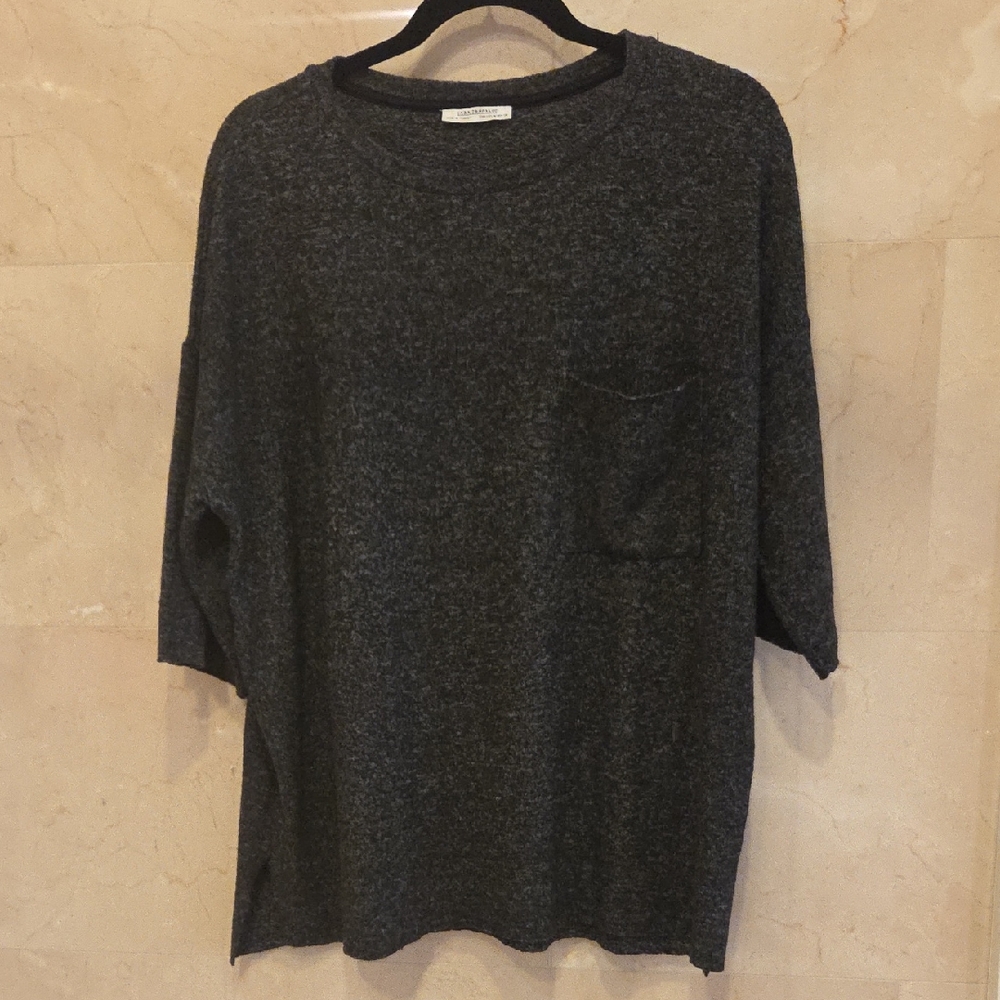 WOMEN'S ZARA DARK GREY CHARCOAL PULLOVER SWEATER $30 SZ MEDIUM